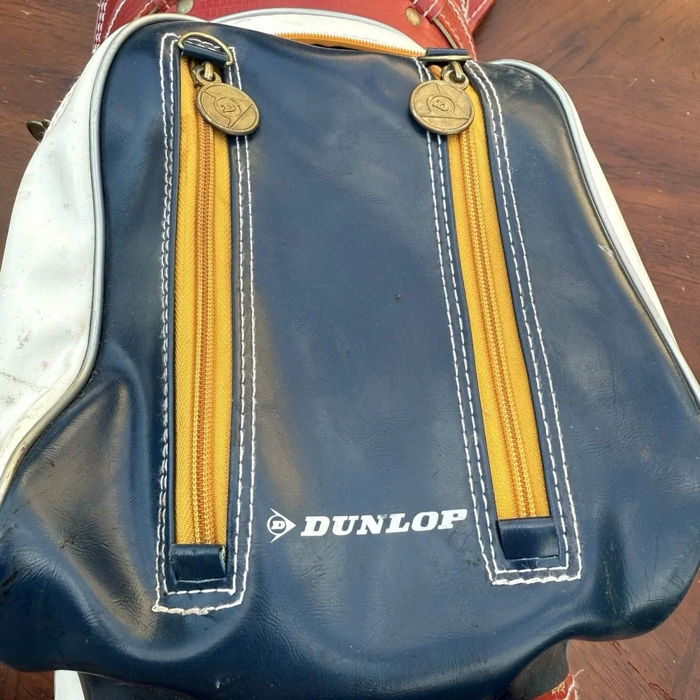 Vintage Dunlop 3-way Golf Bag 16 Golf Club Red White blue multiple storage areas